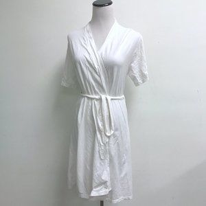 Cosabella white short sleeve wrap robe belted made in Italy M